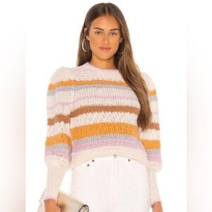 Rebecca Taylor Striped Multicolor Women's Sweater, Sz L